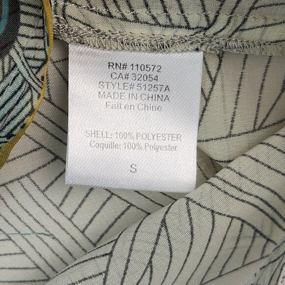 Konrad & Joseph Anthropologie Blouse Women’s SZ SM Aqua Green/Cream EUC - Picture 4 of 10